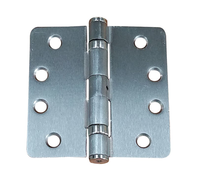 Hinge Outlet Square Ball Bearing Commercial Door Hinges, Heavy Duty Steel,Non-Removable Pin (4 Inch with 1/4 Inch Radius,Satin Nickel, 2 Pack) - Image 1